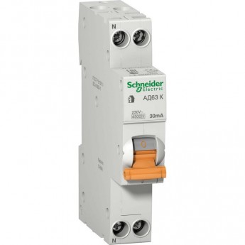 Автоматический выключатель дифференциального тока SCHNEIDER ELECTRIC ДОМОВОЙ АД63 К 1П+Н 20A 30MA 4,5кА C АС, 18 мм
