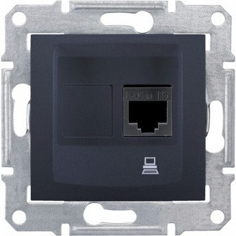Розетка компьютерная SCHNEIDER ELECTRIC SEDNA RJ45, кат. 5е, неэкр. UTP, ГРАФИТ