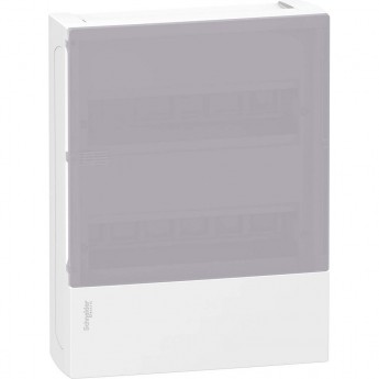 Щит навесной SCHNEIDER ELECTRIC MINI PRAGMA с дымчатой дверцей 2РЯД/24МОД,IP40,IK07,63А,2 клеммы,Италия