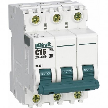 Автоматический выключатель SCHNEIDER ELECTRIC DEKRAFT 3Р 4А х-ка D ВА-101 4,5кА