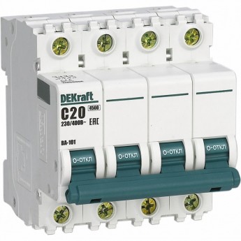 Автоматический выключатель SCHNEIDER ELECTRIC DEKRAFT 4Р 50А х-ка C ВА-101 4,5кА