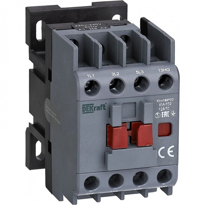 Контактор SCHNEIDER ELECTRIC DEKRAFT 12А 220В/230В АС3 АС4 1HЗ КМ-102 22034DEK