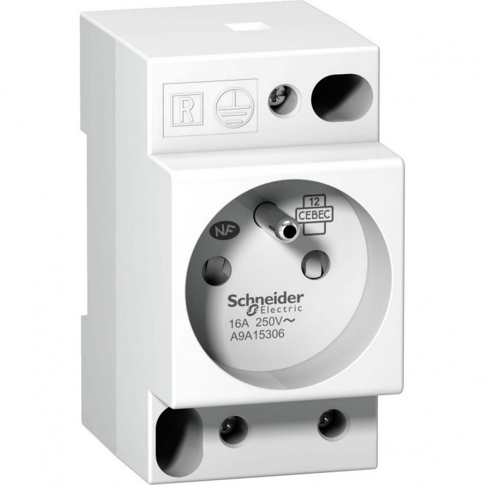 Модульная розетка SCHNEIDER ELECTRIC ACTI9 iPC DIN 2П+T 16A 250В A9A15306