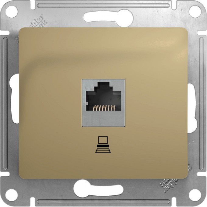 Розетка компьютерная SCHNEIDER ELECTRIC GLOSSA RJ45, кат.5E, механизм, ТИТАН GSL000481K