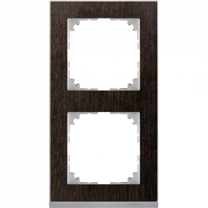 2-постовая рамка SCHNEIDER ELECTRIC MERTEN M-PURE DECOR, ВЕНГЕ/АЛЮМИНИЙ, SM MTN4020-3671