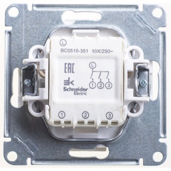 3-клавишный выключатель SCHNEIDER ELECTRIC W59, 10АХ, механизм, БЕЛЫЙ