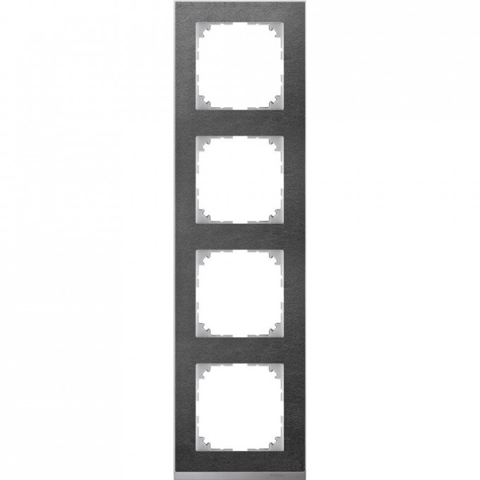 4-постовая рамка SCHNEIDER ELECTRIC MERTEN M-PURE DECOR, СЛАНЕЦ/АЛЮМИНИЙ, SM MTN4040-3669