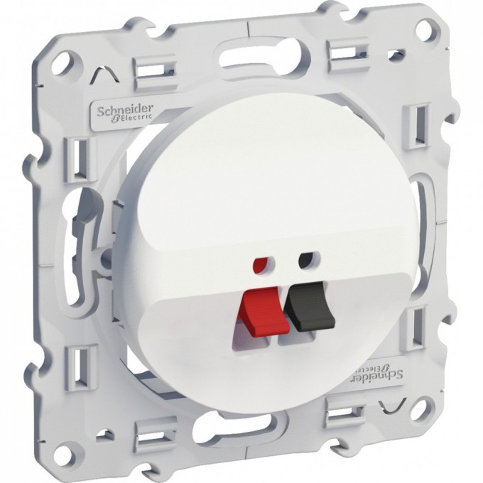 Аудиорозетка SCHNEIDER ELECTRIC ODACE для подключения колонок, БЕЛЫЙ S52R487