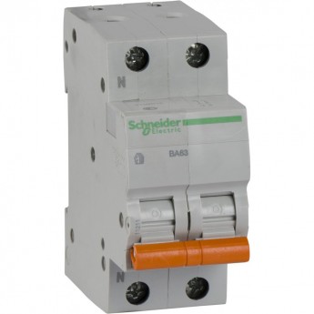 Автоматический выключатель SCHNEIDER ELECTRIC ДОМОВОЙ ВА63 1П+Н 6A C 4,5 кА, Болгария/Италия