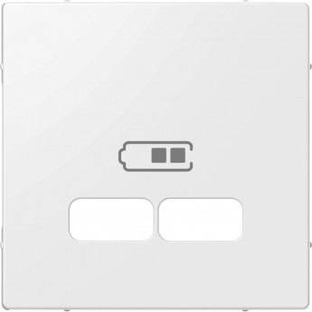 Центральная накладка SCHNEIDER ELECTRIC MERTEN для USB механизма 2,1А, ПОЛЯРНЫЙ БЕЛЫЙ, SM