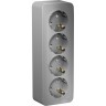 Четырёхместная розетка SCHNEIDER ELECTRIC BLANCA с заземлением, со шторкой, с изолирующей пластиной, 16А, 250В, АЛЮМИНИЙ BLNRA011413