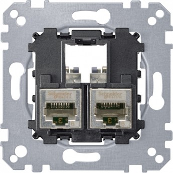 Механизм компьютерной розетки SCHNEIDER ELECTRIC MERTEN 2xRJ45 кат. 6 STP
