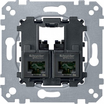 Механизм компьютерной розетки SCHNEIDER ELECTRIC MERTEN 2XRJ45 кат. 6 UTP