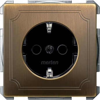 Механизм розетки SCHNEIDER ELECTRIC MERTEN 16А с з/к с/ шт. АНТИЧНАЯ ЛАТУНЬ QF SD