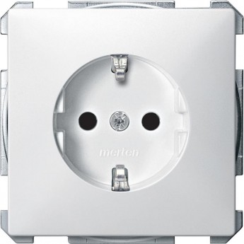 Механизм розетки SCHNEIDER ELECTRIC MERTEN 16А с з/к со шторками,. ПОЛ.БЕЛЫЙ, QF SD