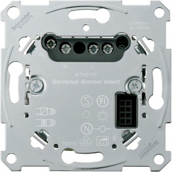 Механизм SCHNEIDER ELECTRIC MERTEN D-LIFE PLUSLINK универсального диммера 10-420Вт RLC (LED), 1 канал Механизм SCHNEIDER ELECTRIC MERTEN D-LIFE PLUSLINK универсального диммера 10-420Вт RLC (LED), 1 канал