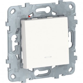 Переключатель 1-клавишный SCHNEIDER ELECTRIC UNICA NEW, перекрестный, с подсветкой, сх.7а, белый