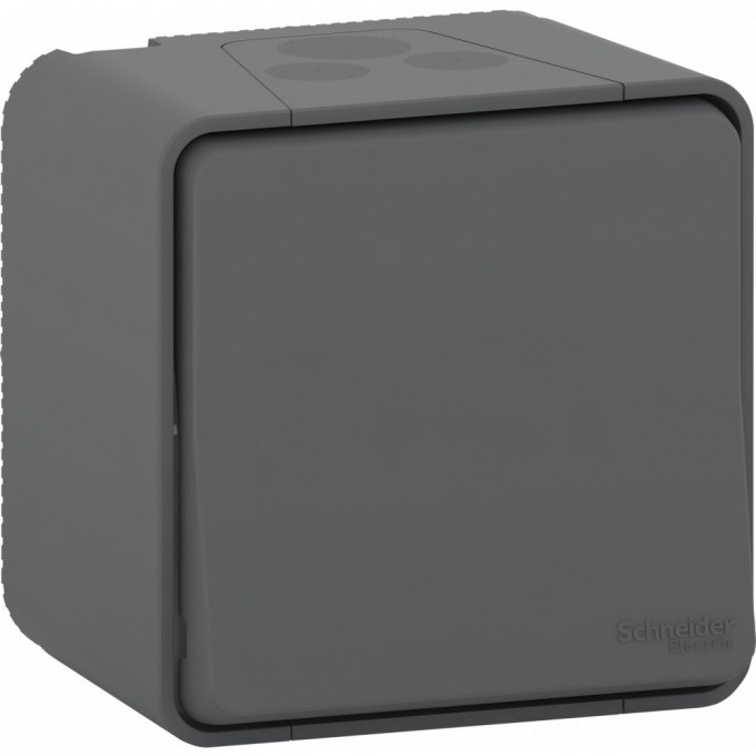 Переключатель SCHNEIDER ELECTRIC MUREVA S 1-клавишный, в сборе, О/У 2-полюсный, антрацит, IP55 MUR35033