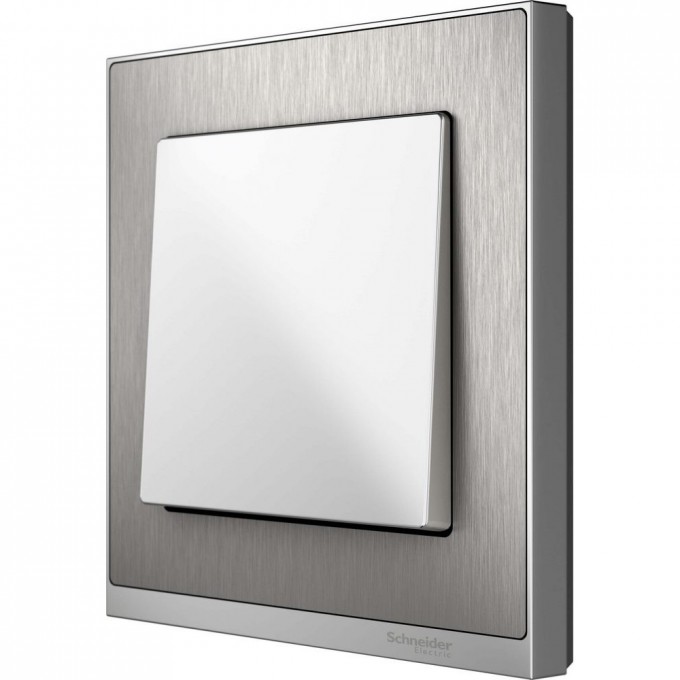 Рамка SCHNEIDER ELECTRIC M-PURE DECOR 1 пост, нержавеющая сталь/алюминий, SM MTN4010-3646