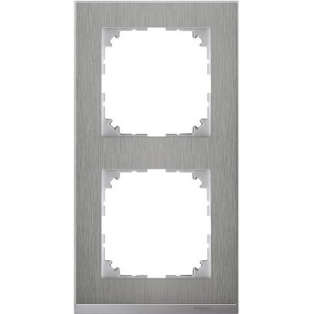 Рамка SCHNEIDER ELECTRIC M-PURE DECOR 2 поста, нержавеющая сталь/алюминий, SM