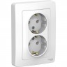 Розетка двойная SCHNEIDER ELECTRIC BLANCA с/у, с заземлением, без шторок, 16А, 250В, белый BLNRS001021