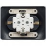 Розетка двойная SCHNEIDER ELECTRIC GLOSSA с заземлением, в сборе, шоколад GSL000824