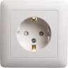 Розетка одинарная SCHNEIDER ELECTRIC ХИТ С/У, с заземлением со шторками 16А, 250В, БЕЛЫЙ. Россия RS16-136-B