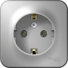 Розетка SCHNEIDER ELECTRIC BLANCA с заземлением, без шторок, 16А, 250В, алюминий BLNRA010103