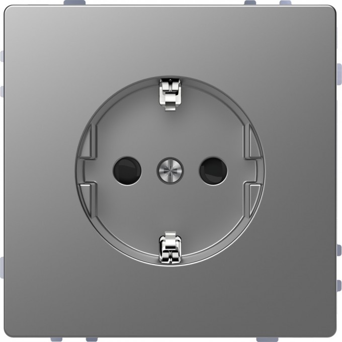 Розетка SCHNEIDER ELECTRIC MERTEN D-LIFE 16А, с заземлением и шторками, сталь MTN2300-6036