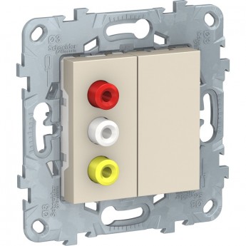 Розетка SCHNEIDER ELECTRIC UNICA NEW, 3 RCA, бежевый