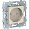 Розетка SCHNEIDER ELECTRIC UNICA NEW без заземления, со шторками, с винтовыми зажимами, 16 А, 250 В, бежевый NU503344