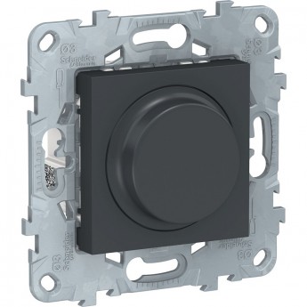 Светорегулятор (диммер) SCHNEIDER ELECTRIC UNICA NEW поворотно-нажимной, универсальный 5-200Вт, антрацит