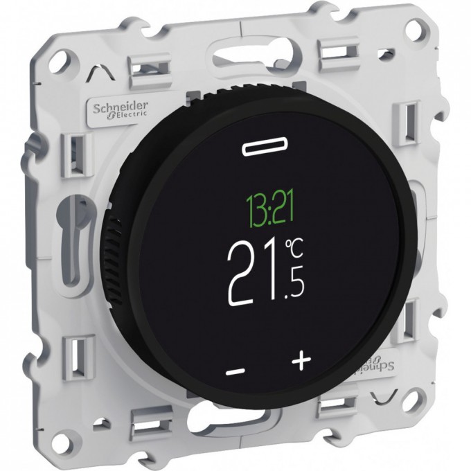 Термостат SCHNEIDER ELECTRIC ODACE программируемый, с сенсорным дисплеем, черный S52R508