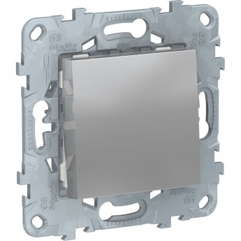 Выключатель 1-клавишный SCHNEIDER ELECTRIC UNICA NEW, кнопочный, сх. 1, 10 A, алюминий