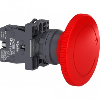 Кнопка аварийной остановки SCHNEIDER ELECTRIC HARMONY EASY XA2 с возвратом, поворотная, красная, 60мм, 1НЗ
