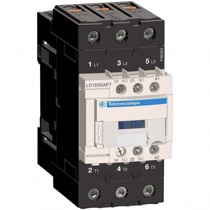 Контактор SCHNEIDER ELECTRIC TESYS 3P EVERLINK AC3 440В 50A КАТУШКА УПР. 230В AC 50/60ГЦ LC1D50AP7