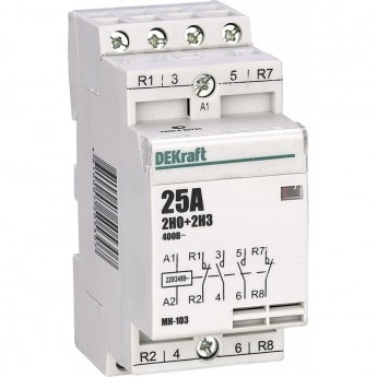 Модульный контактор DEKRAFT 2НО+2НЗ 16А 230В МК-103