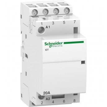 Модульный контактор SCHNEIDER ELECTRIC ACTI9 iCT20A 4НО 220/240В АС 50ГЦ