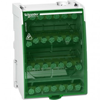 Распределительный блок винтовой SCHNEIDER ELECTRIC LINERGY 4П 100А 28 отверстий