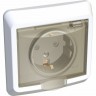 Розетка SCHNEIDER ELECTRIC ЭТЮД С/У IP44 с заземлением со штороками 16А 250B, белый, Россия PC16-044B