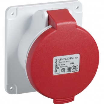 Розетка скрытой установки прямая винтовая SCHNEIDER ELECTRIC PRATIKA 32А 3P+N+E IP44 380В